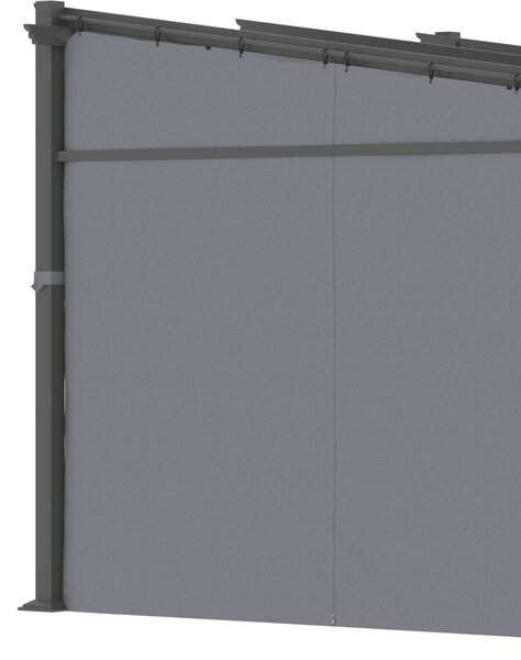 Outsunny Pergola, incluso materiale di fissaggio, tetto estraibile, 2.,97 m x 2,95 m x 2,3 m, Grigio scuro | Aosom Italy