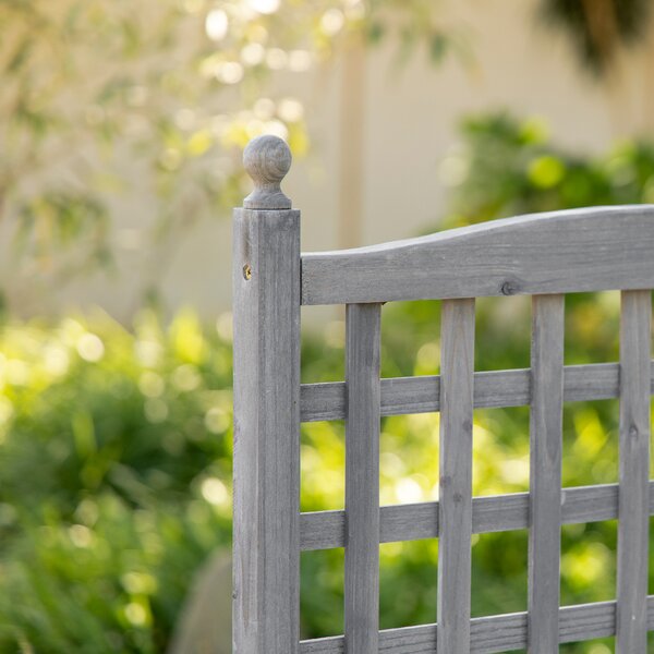 Outsunny Fioriera rialzata con grigliato, cassetta per fiori con supporto per piante rampicanti, arco per rose, aiuto per rampicanti, legno grigio 64 x 28 x 120 cm | Aosom Italy