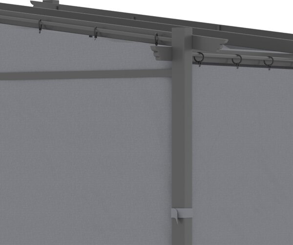 Outsunny Pergola, incluso materiale di fissaggio, tetto estraibile, 2.,97 m x 2,95 m x 2,3 m, Grigio scuro | Aosom Italy