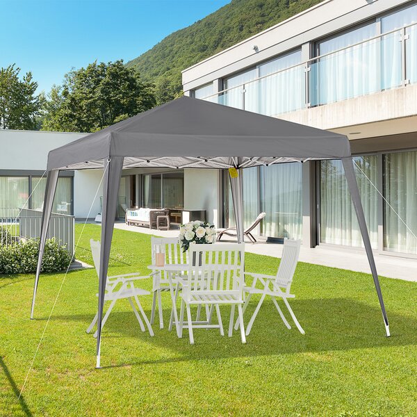 Outsunny Gazebo pieghevole 2,4x2,4 m con protezione UV, tenda per feste con borsa da trasporto per giardino, balcone, acciaio grigio | Aosom Italy