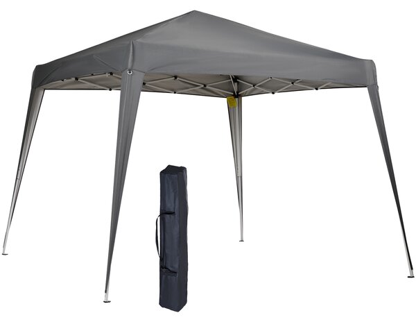 Outsunny Gazebo pieghevole 2,4x2,4 m con protezione UV, tenda per feste con borsa da trasporto per giardino, balcone, acciaio grigio | Aosom Italy