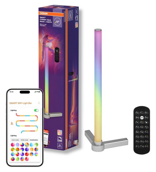 Osram - Lampada da tavolo dimmerabile LED RGBW SMART+ MAGIC LED/7,5W/230V argento Wi-Fi + telecomando