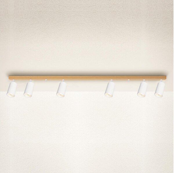 Brilagi - Faretto da soffitto SELE 6xGU10/30W/230V bianco/decor rovere