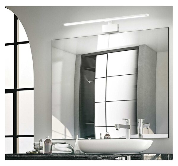 APPLIQUE DA SPECCHIO SQUADRATO 2 MISURE METALLO BIANCO,CROMO O OTTONE LED INTEGRATO LUCE 3000K