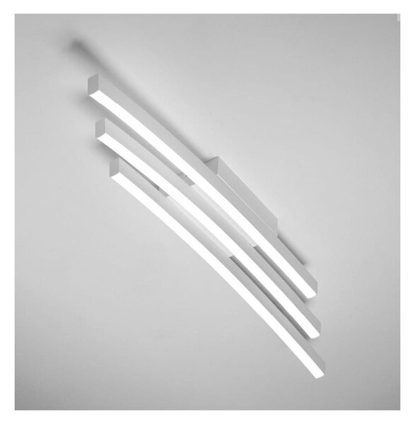 BOW PLAFONIERA MODERNA LED 36W LUCE 3000K/4000K IN ALLUMINIO BIANCO,SABBIA LARGHEZZA CM 80