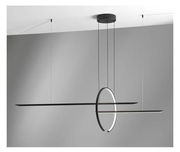 IN & OUT SOSPENSIONE MODERNA ALLUMINIO BIANCO,SABBIA O NERO LED 50W LUCE CCT 3000K-4000K