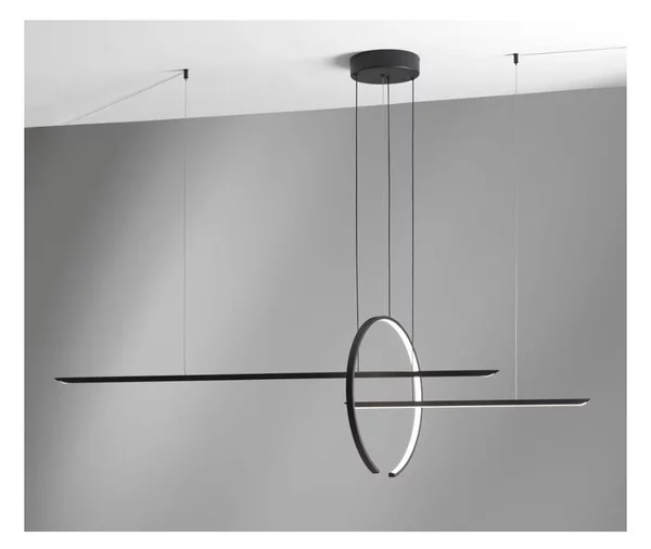 IN & OUT SOSPENSIONE MODERNA ALLUMINIO BIANCO,SABBIA O NERO LED 50W LUCE CCT 3000K-4000K