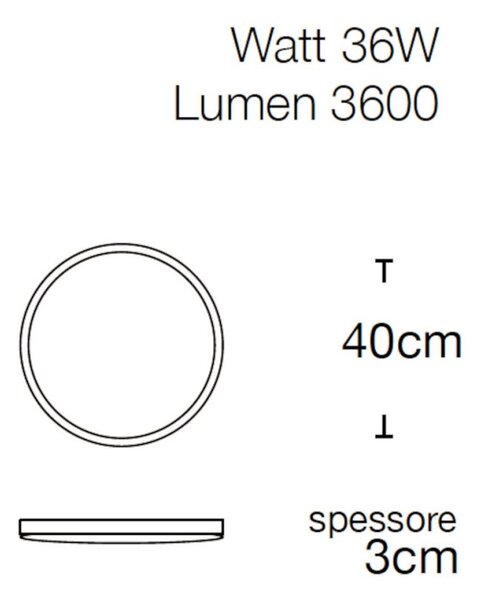 Plafoniera moderna lampadari bartalini sunaru 40b led ip44 alluminio - Lampadari Bartalini Gesso