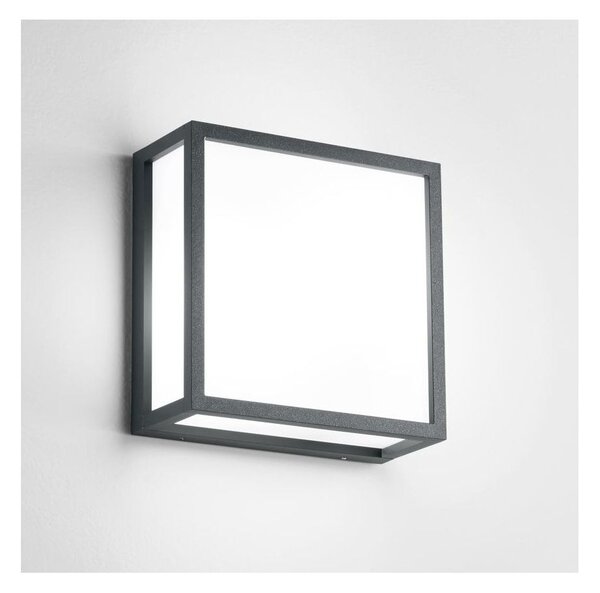 APPLIQUE DA ESTERNO QUADRATA IP54 LUCE DIFFUSA ALLUMINIO 3 COLORI MODERNA LAMPADINE 2XE27