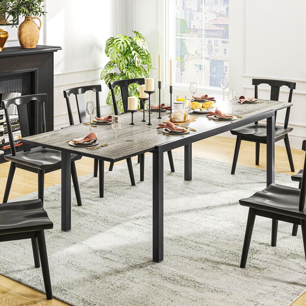 Outsunny Tavolo da giardino allungabile tavolo da esterno 6 - 8 persone bordo in alluminio e struttura in acciaio 160/240 cm grigio | Aosom Italy