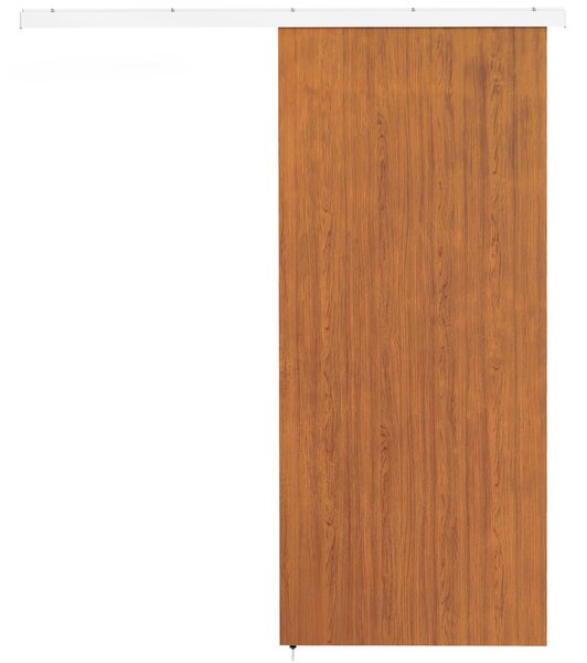 HOMCOM Porta Scorrevole 90x210 cm, Armadi Kit Montaggio, Binario, Effetto Legno Marrone | Aosom Italy