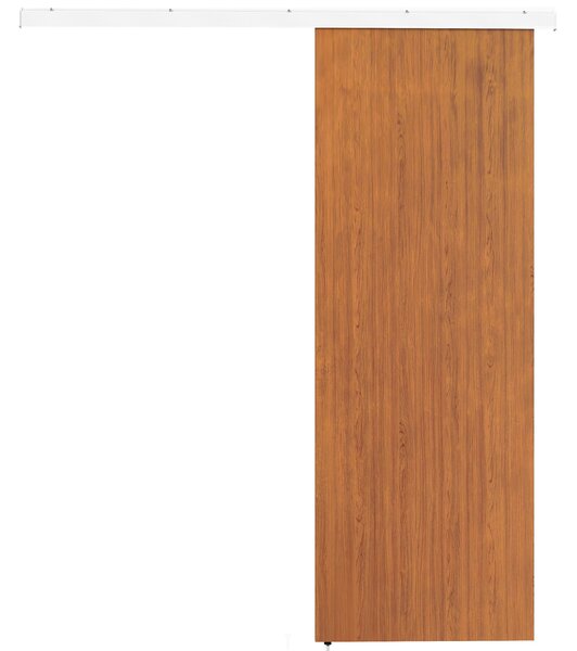 HOMCOM Porta Scorrevole 75x210cm, Armadio Kit Montaggio, Binario, Effetto Legno Marrone | Aosom Italy