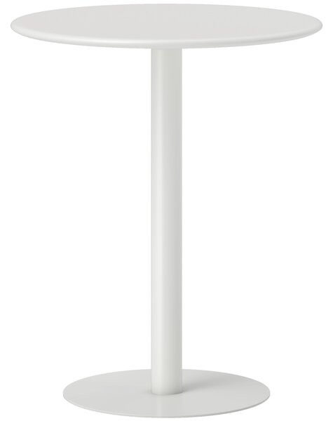 HOMCOM Tavolo da Cucina Rotondo per 2 Persone dal Design Moderno in Acciaio, Ø60x72 cm, Bianco | Aosom Italy