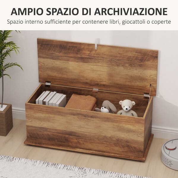 HOMCOM Panca Contenitore Multiuso Legno per Camera Ingresso Bianco 100x40x40cm | Aosom Italy