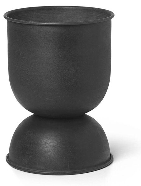 Ferm LIVING Vaso da fiori a clessidra, nero, Ø 21 cm, reversibile