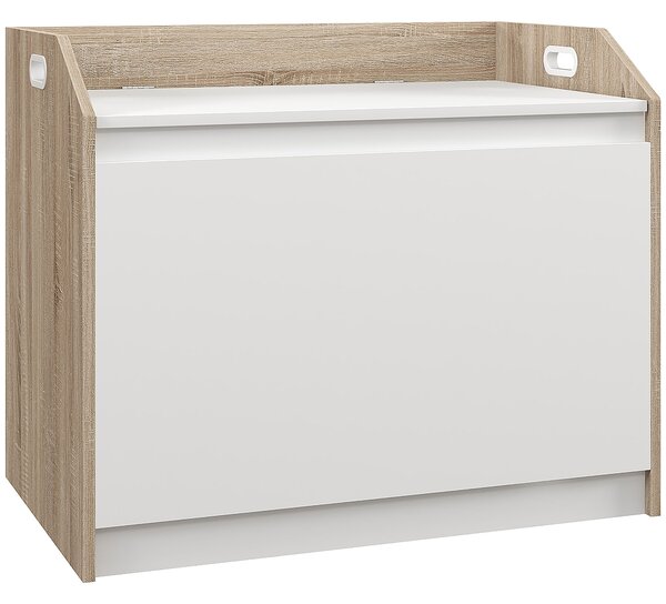 HOMCOM Cassapanca in Legno Moderna con Schienale e Vano Contenitore, 62.4x40x51.5cm, Bianco|Aosom