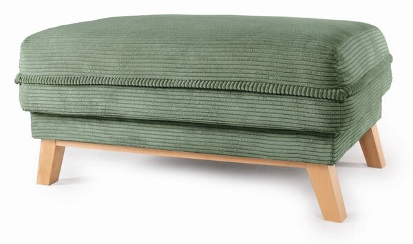 Poggiapiedi in verde chiaro con rivestimento in velluto a coste Tori – Bonami Selection