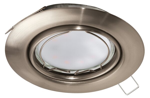 Faretto Ad Incasso Moderno Peneto Acciaio Nichel Satinato 1 Luce Gu10 4,6W
