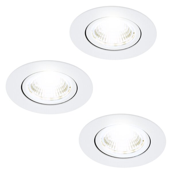 Faretto Ad Incasso Moderno Saliceto In Alluminio Bianco 3 Luci Led 6W 4000K