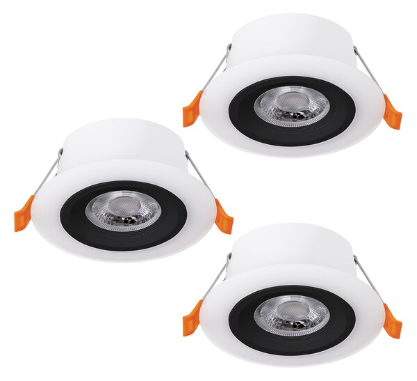 Faretto Ad Incasso Contemporaneo Calonge Policarbonato Nero 3 Luci Led 4,8W