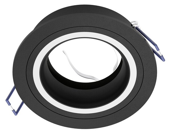 Faretto Ad Incasso Moderno Carosso Alluminio Nero 1 Luce Gu10 35W Ip20