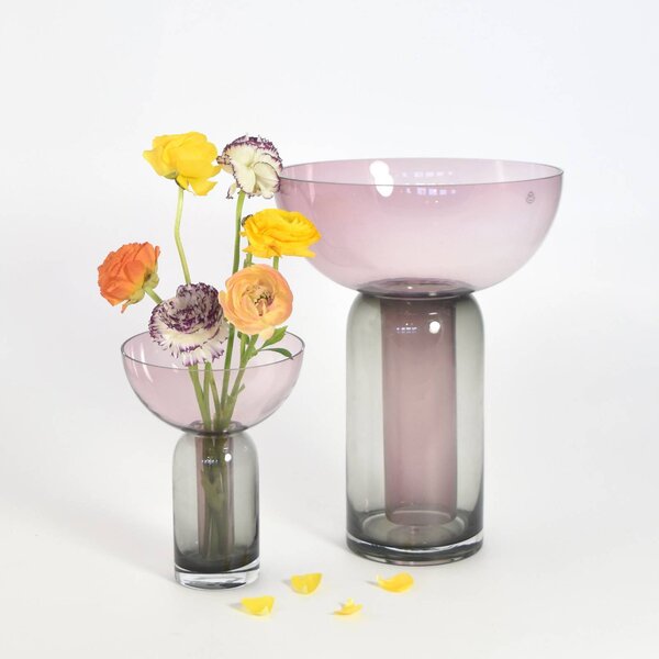 AYTM Vaso Torus, rosa, Ø 25 cm, altezza 33 cm, vetro