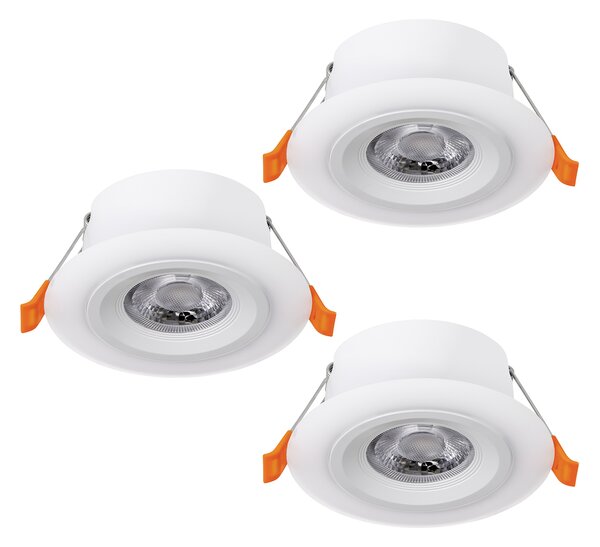 Faretto Ad Incasso Contemporaneo Calonge Policarbonato Bianco 3 Luci Led 4,8W