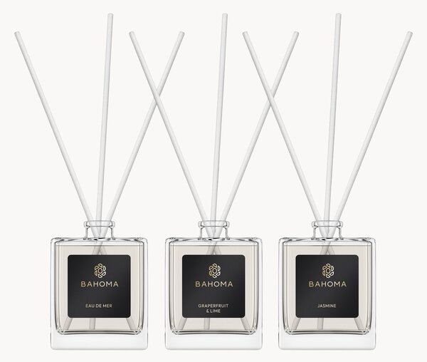 Set di 3 diffusori per ambienti Eau de Mer, Jasmin, Grapefruit & Lime