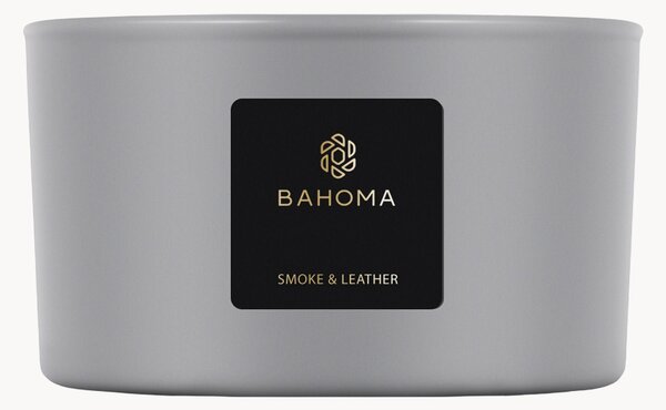 Candela profumata a 3 stoppini Smoke & Leather (giglio, fiori di tiglio)