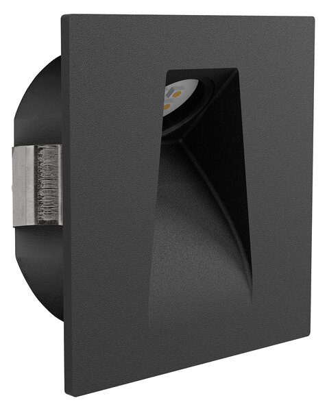 Faretto Ad Incasso Moderno Mecinos In Acciaio Nero Led Integrato 2W 3000K