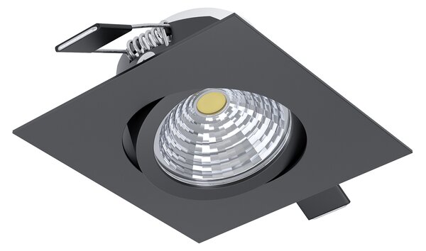 Faretto Ad Incasso Moderno Saliceto Alluminio Nero Led Integrato 6W 2700K