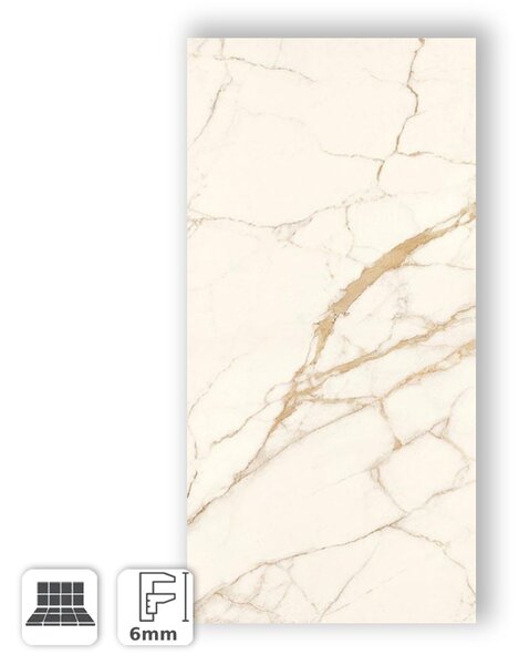 SLIMTECH CALACATTA ORO NATURALE DELIGHT 60X120 - GRES SOTTILE EFFETTO MARMO CALACATTA