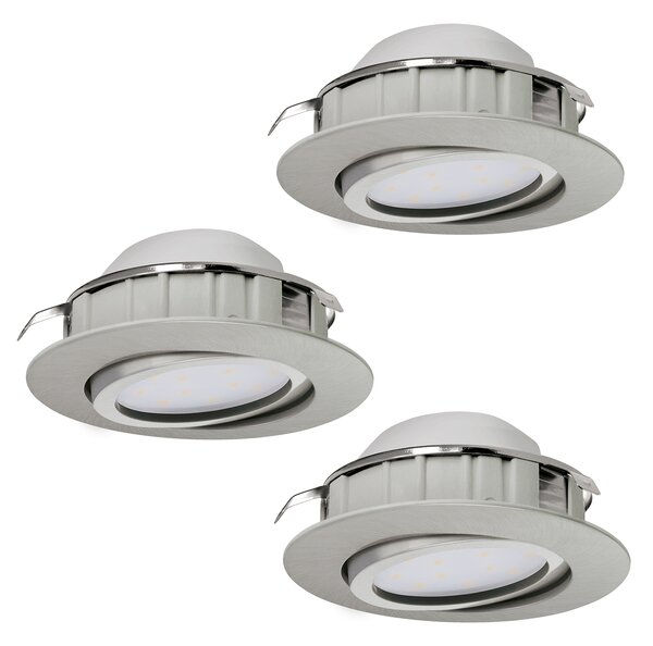 Faretto Incasso Contemporaneo Pineda Policarbonato Nichel Satinato 3 Led 4,9W