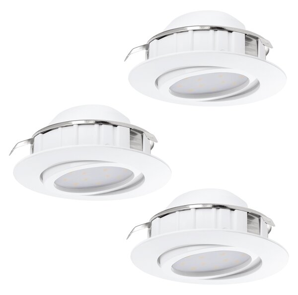 Faretto Ad Incasso Contemporaneo Pineda In Policarbonato Bianco 3 Luci Led 4,9W