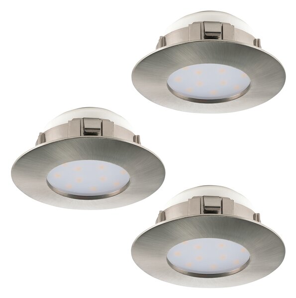 Faretto Ad Incasso Contemporaneo Pineda Policarbonato Nichel 3 Led 4,9W
