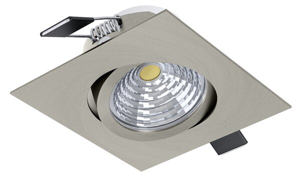 Faretto Ad Incasso Moderno Saliceto Alluminio Nichel Satinato Led 6W Ip20