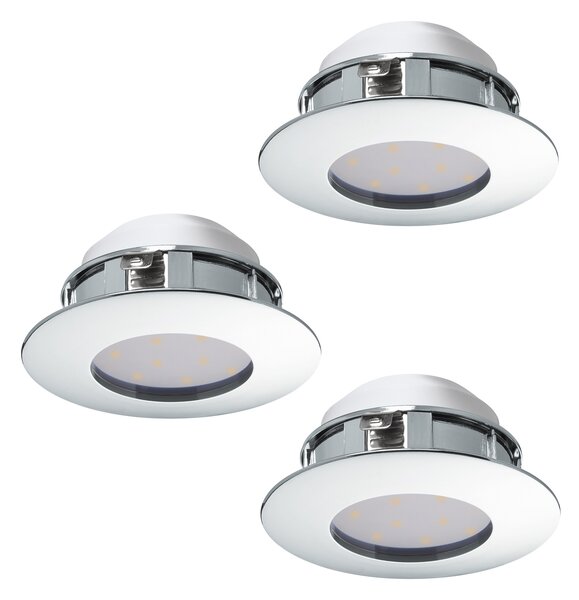 Faretto Ad Incasso Contemporaneo Pineda In Policarbonato Cromo 3 Luci Led 4,9W