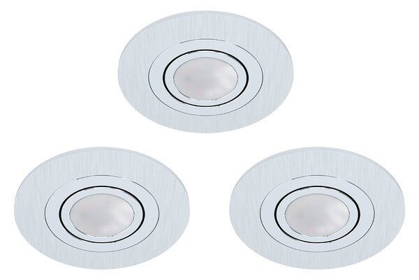Faretto Ad Incasso Contemporaneo Areitio Alluminio Spazzolato 3 Gu10 4,6W