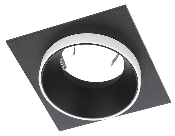 Faretto Ad Incasso Moderno Carosso In Alluminio Nero 1 Luce Gu10 35W Ip20