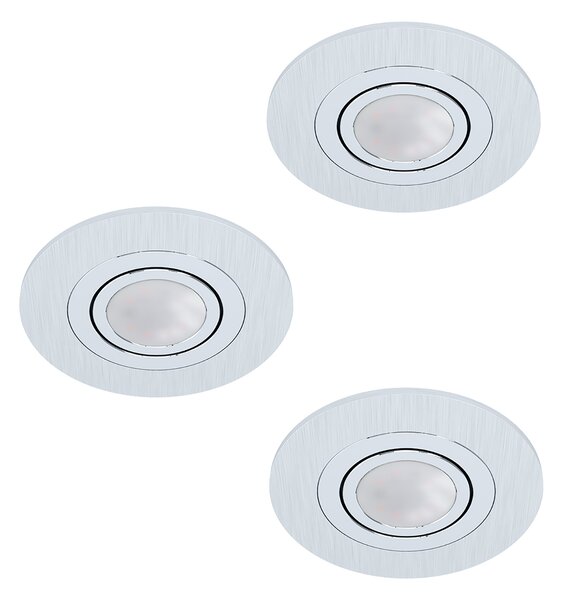 Faretto Ad Incasso Contemporaneo Areitio Alluminio Spazzolato 3 Gu10 4,6W