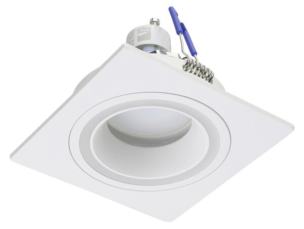 Faretto Ad Incasso Moderno Carosso In Alluminio Bianco 1 Luce Gu10 35W Ip20
