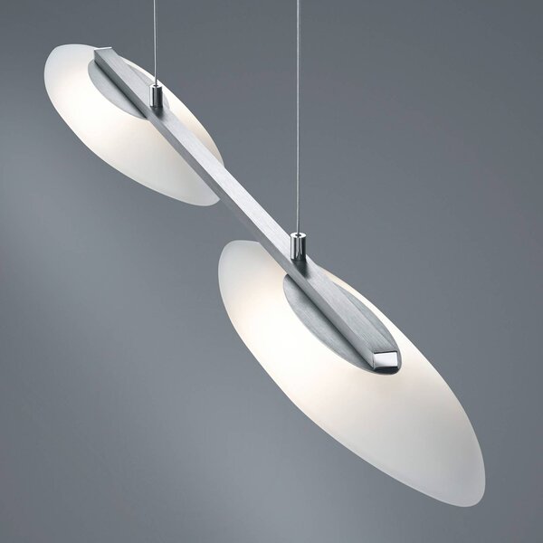 Helestra Sally - lampada LED a sospensione Sally, dimmerabile, Bianco / Opale, Soggiorno / Sala da pranzo, Vetro, Moderno
