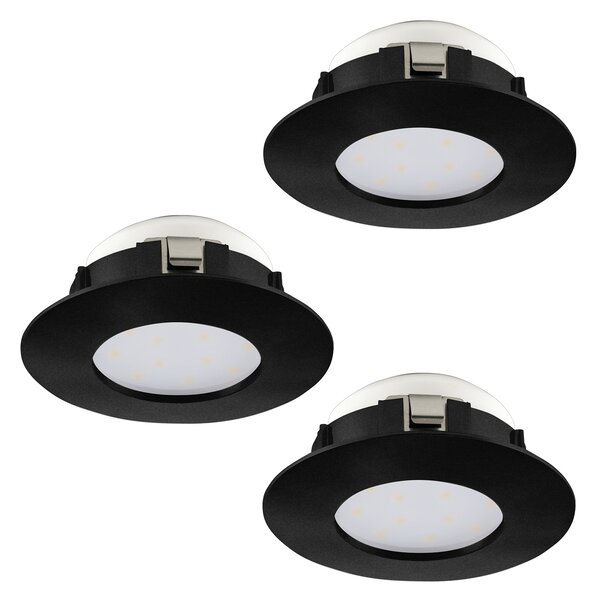 Faretto Ad Incasso Contemporaneo Pineda Policarbonato Nero 3 Luci Led 4,9W