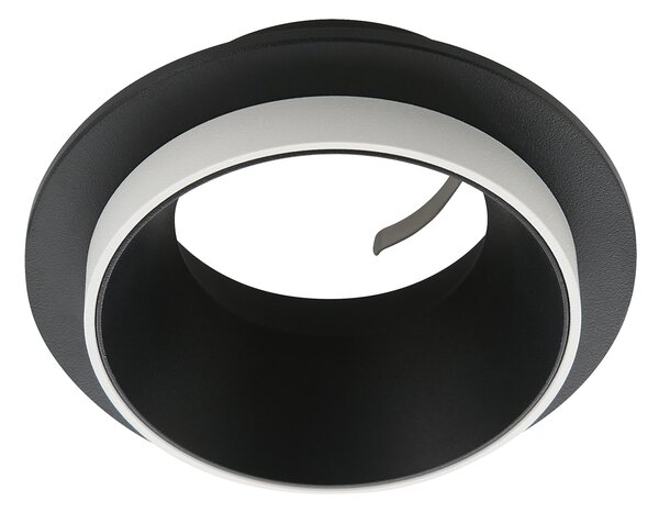 Faretto Ad Incasso Moderno Carosso In Alluminio Nero 1 Luce Gu10 35W