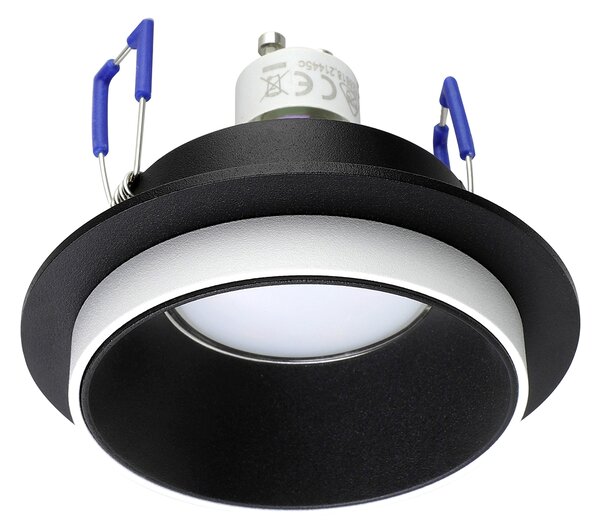 Faretto Ad Incasso Moderno Carosso In Alluminio Nero 1 Luce Gu10 35W