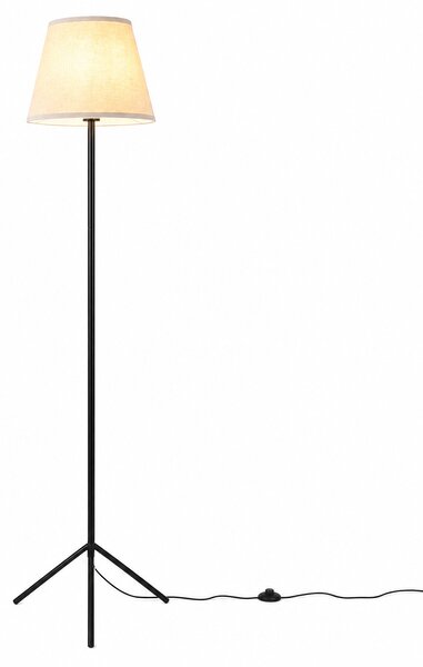 Costway Lampada da terra con paralume in tessuto e interruttore a pedale, Lampada piantata da salotto con struttura in metallo