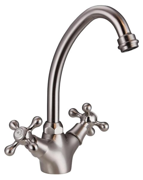 Aquanello Heritage Ascot: Rubinetto da cucina classico, stile retrò, in acciaio inossidabile, modello NB-4004-HA