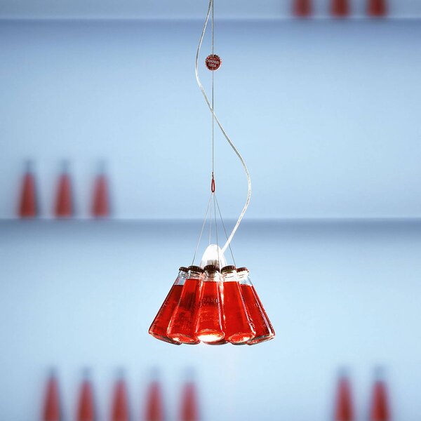 Ingo Maurer Lampada a sospensione Campari Light, dimmerabile, Rosso, Soggiorno / Sala da pranzo, Vetro, Design, Lampada a sospensione