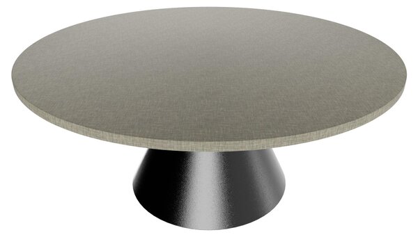 Artù Black - Tavolo da pranzo rotondo ⌀ 120 cm in legno laminato con base a cono in metallo Grigio Testurizzato