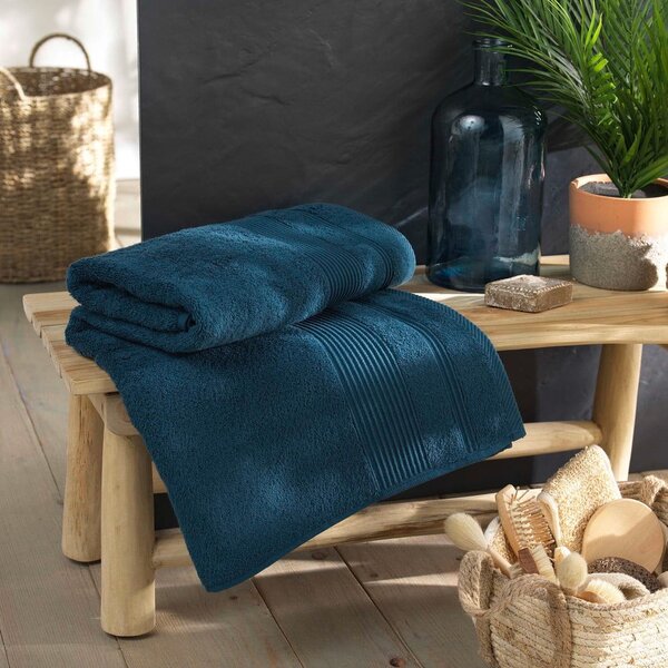Asciugamano in spugna di cotone blu scuro 90x150 cm Tendresse - douceur d'intérieur